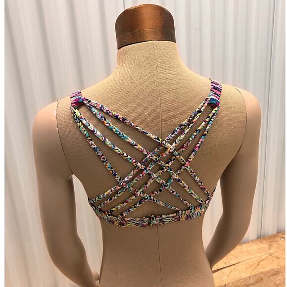 Kenneth Cole Reaction Medium Women's Swim Top Crossback Colorful Aztec Southwest - Picture 2 of 7